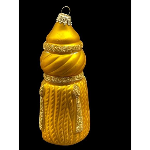 Kugel Germany Blown Glass Glitter Gold Tassel Christmas Ornament 5” - Picture 4 of 7